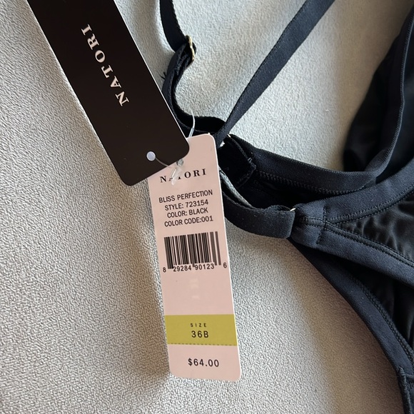 New Natori Bliss Perfection Contour Soft Cup Bralette in Black (723154) - Picture 8 of 9